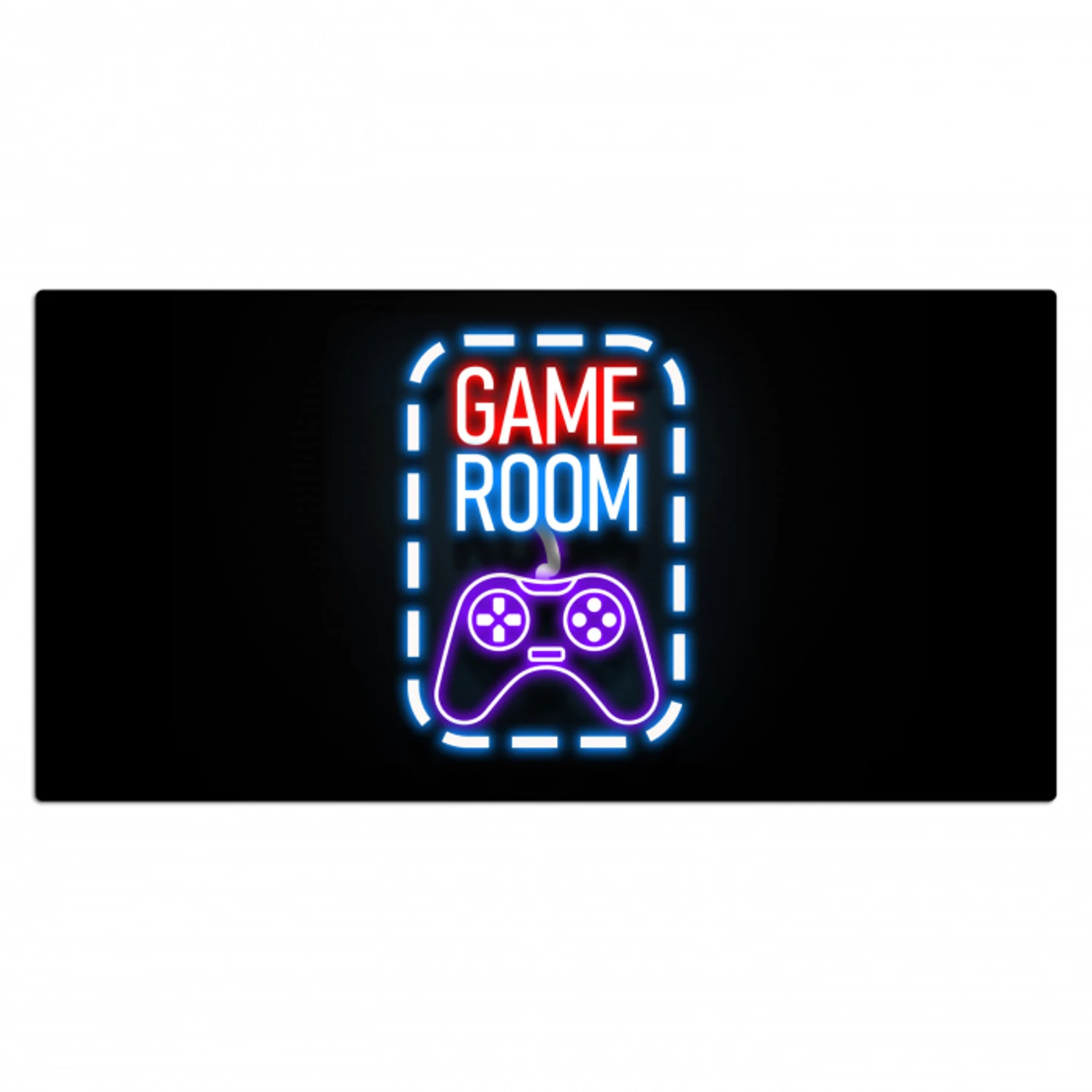 neon-quotes-game-room-controller-zwart Muismat XXL klein -3d_leeg