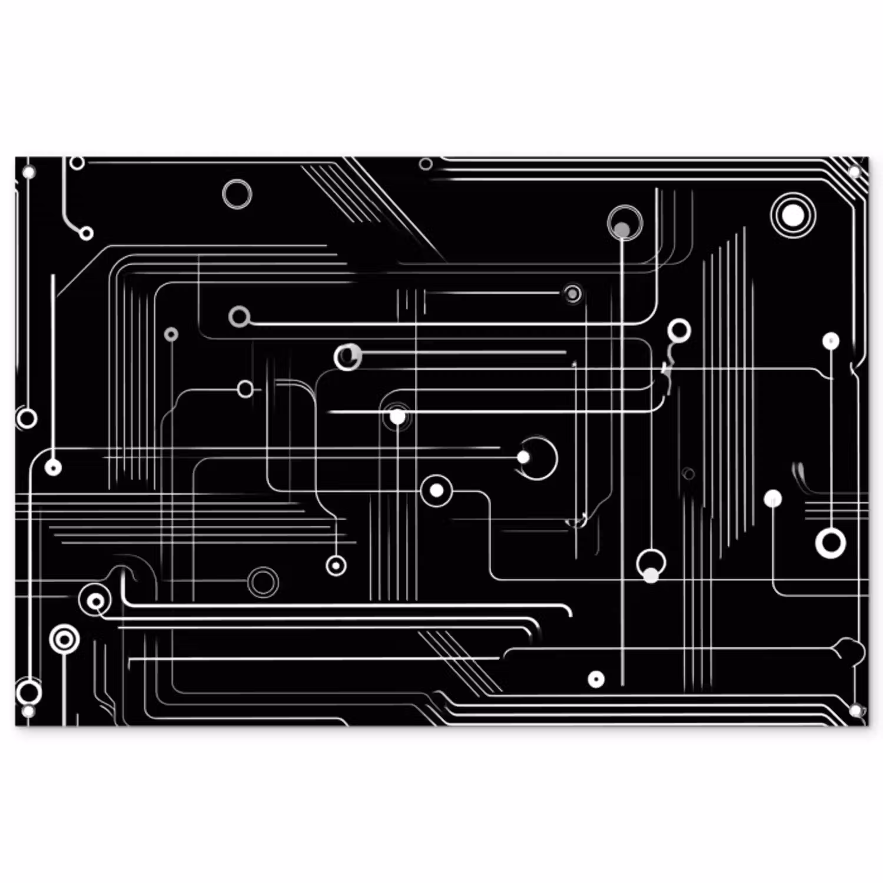 Gaming - Abstract - Lijnen - Rondjes - Zwart tuinposter los doek groot -3d