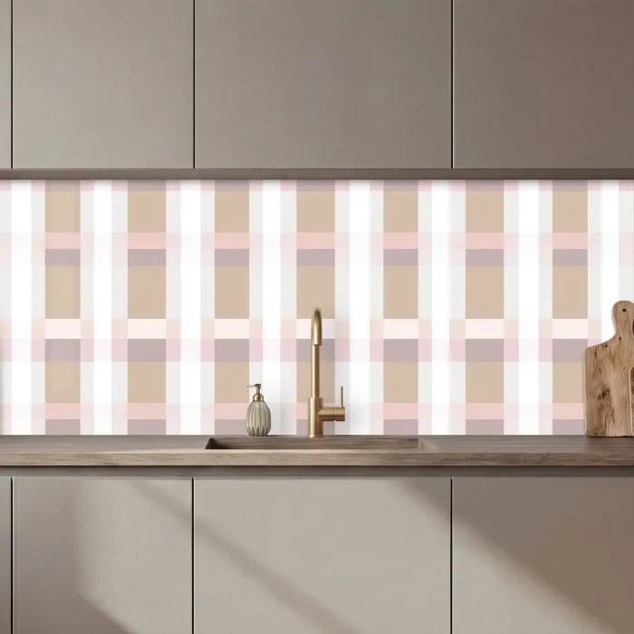 Ruitpatroon - Aardetinten - Minimalistisch keuken achterwand 2 middel 871 zz_3dshopping
