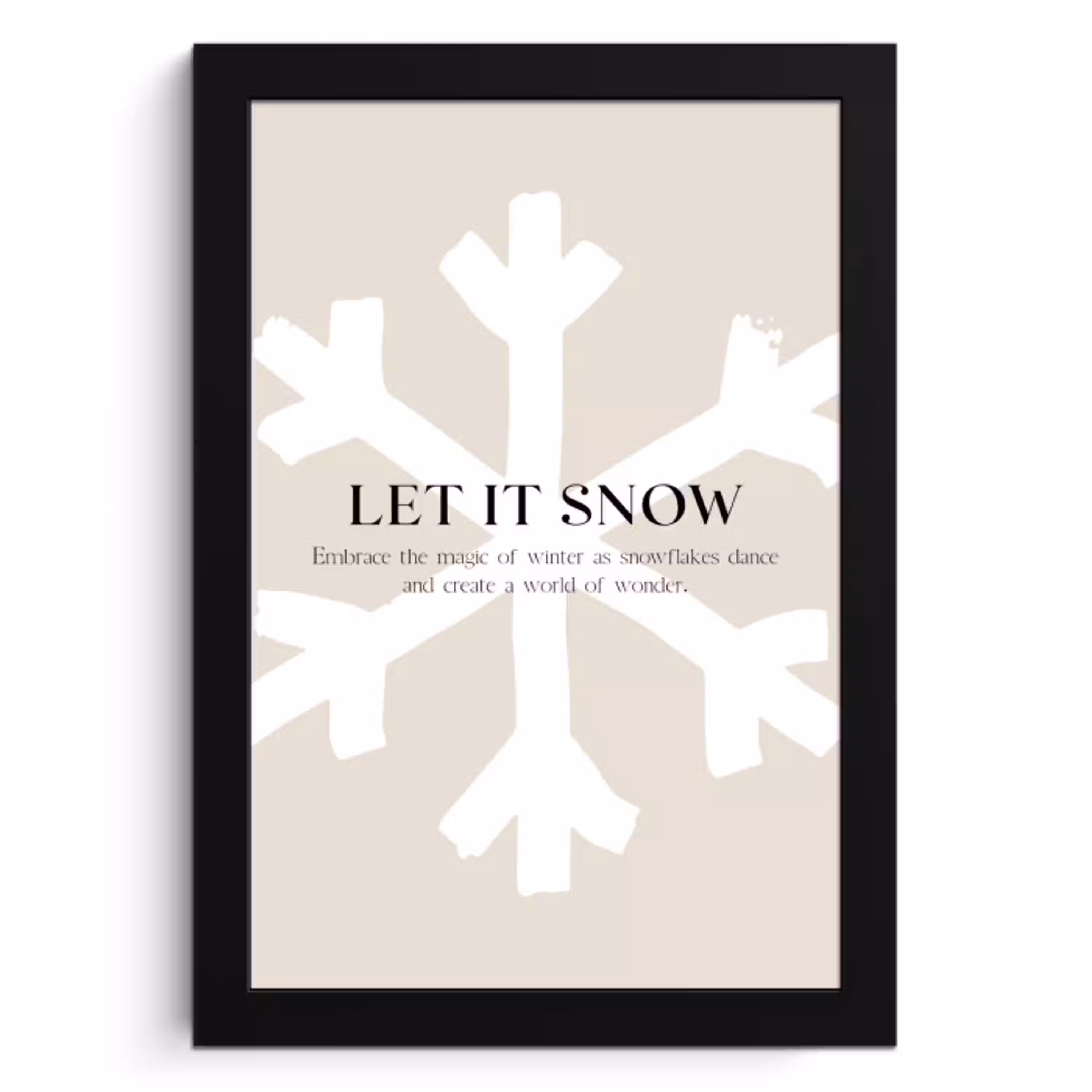 Kerst - Let it snow - Sneeuwvlok - Winter - Quotes KitchenYeah - Keuken - Fotolijst klein -3d