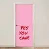 Yes you can do it - Rood - Roze deurposter klein -3d_beige