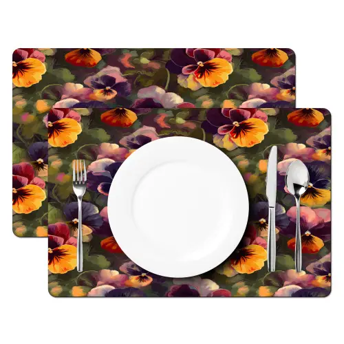 Warm - Patroon - Penseel - Viooltjes Placemat vinyl groot 368 -zzsfeer2_Kitchenyeah-website