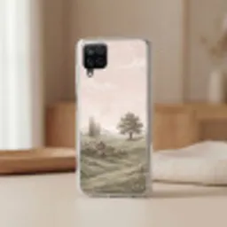 Heuvellandschap - Bomen - Natuur - Groen Telefoonhoesje Samsung Galaxy A12 klein -sfeer2