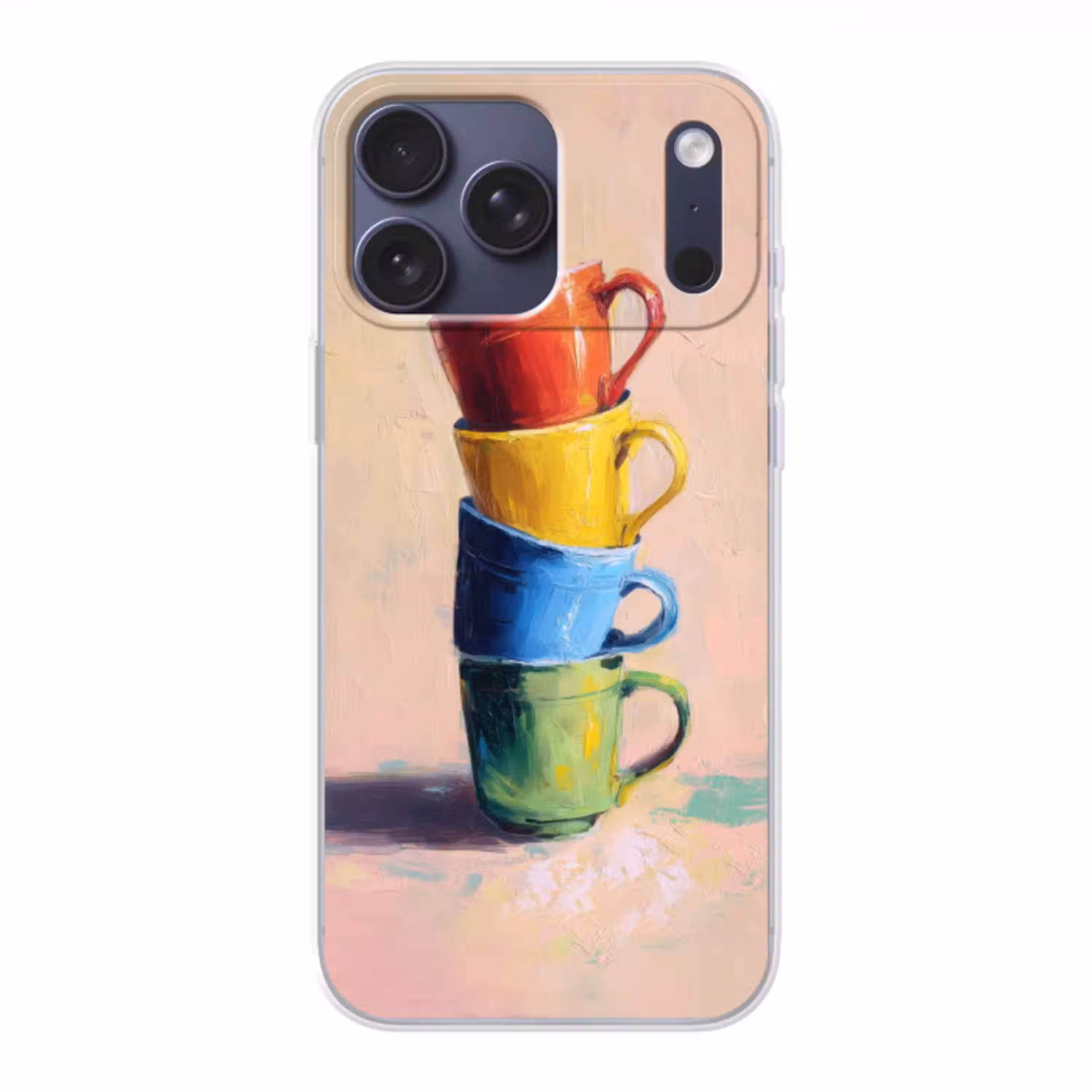 Mokken - Gestapeld - Keramiek - Kleurrijk Telefoonhoesje iPhone 17 Pro Max klein -3d
