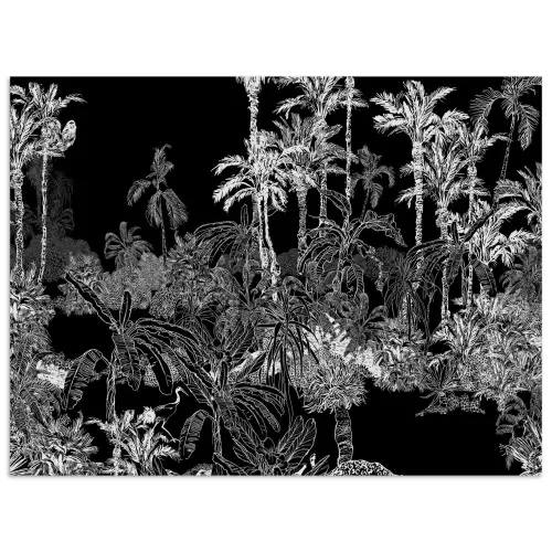 Tropisch - Jungle - Bomen - Bladeren poster papier klein -3d