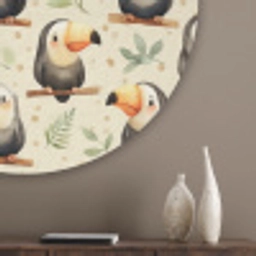 Toekans - Exotisch - Kleurrijk Akoestische PET Vilt - Rond klein 838 -sfeer5_closeup
