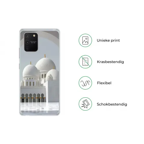 Witte koepels - Helderblauwe lucht - Islamitisch Telefoonhoesje Samsung Galaxy S10 Lite klein -specsS10Lite