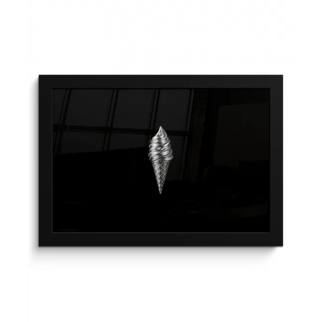 Softijs - Realistisch - Futuristisch fotolijst zwart zonder passe partout klein -3d