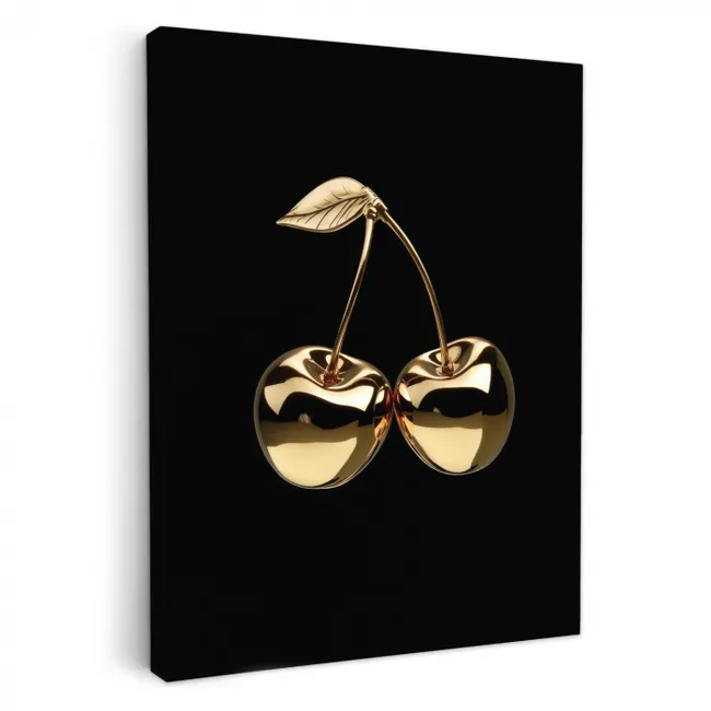 Leinwandbilder - Kirsche - Schwarz - Gold - Chrom
