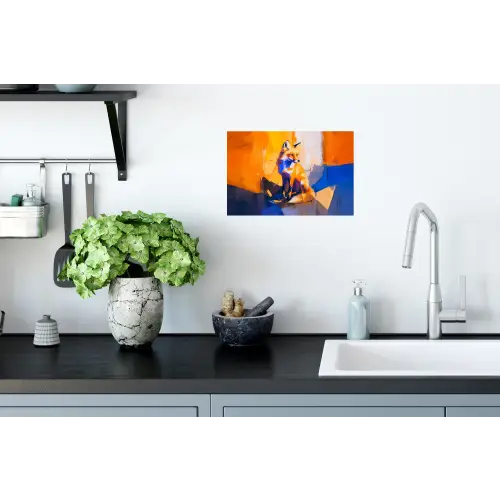 Vos - Oranje - Vormen - Abstract Muursticker klein -keuken