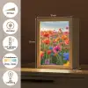 Bloemen - Klaprozen - Kleurrijk - Natuur Light Box met kabel (Tafellamp) klein -USP_NL