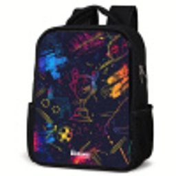 Neon sporttrofee design Rugzak - Zwart middel -schuin