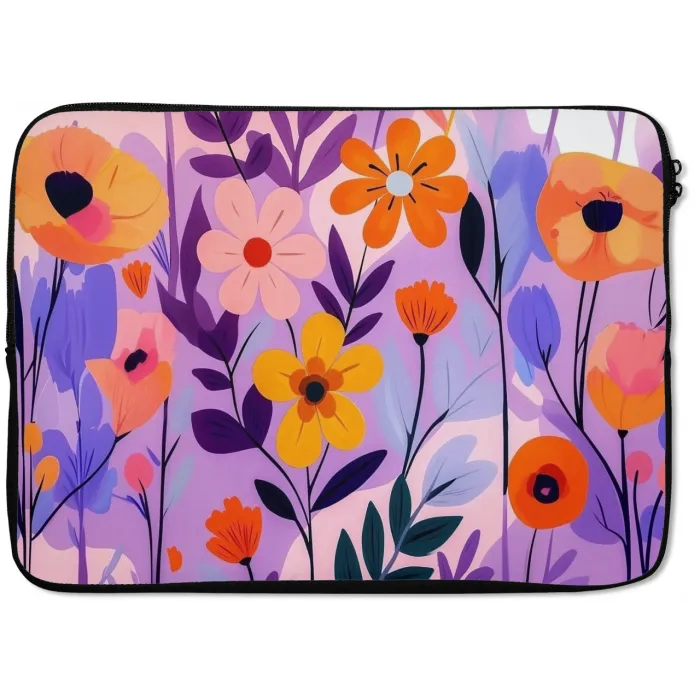 Bloemen - Kleurrijk - Bladeren laptophoes neopreen klein -zkaufland3dotto