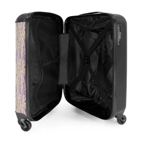 Klassiek bloemen patroon paars NBS - Handbagage koffer - Kinderen Unisex middel -binnenkant