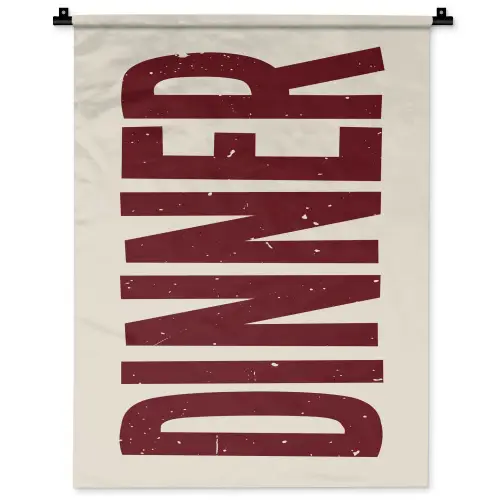 Eten - Decoratie - Rood - Vintage Wandkleed katoen klein -zz3d