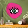 Minimalistisch - Oog - Roze Wandcirkel Organisch Aluminium middel -sfeer2