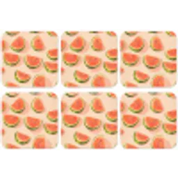 Watermeloen - Schijfjes - Pitten - Rood onderzetter kurk middel -zkaufland3dotto