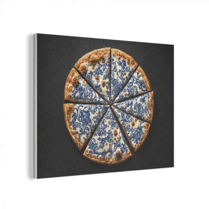 Pizza - Eten - Delftsblauw PET vilt klein -3d