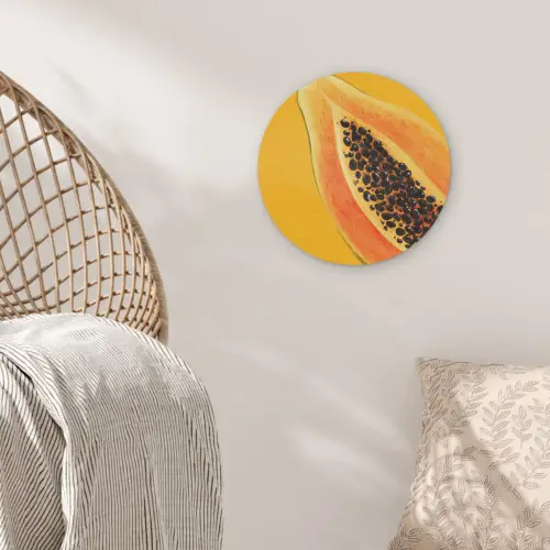 Papaja - Oranje - Topisch Akoestische PET Vilt - Rond klein -sfeer4