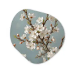 Botanisch - Stilleven - Blauw Wandcirkel Organisch Forex 3mm klein -3d