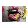 Lippen - Graffiti - Expressief Placemat vinyl groot -zzzproduct_Kitchenyeah-website
