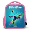 Neon - Voetbal - Schop - Kleurrijk Kinderrugzak - Roze middel -3d