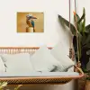 Ijsvogel - Pilaar - Koksmuts - Vogel tuinposter los doek klein -sfeer7