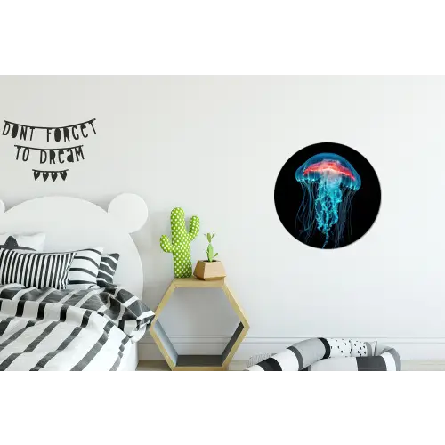 Kwal - Tentakels - Blauw - Licht Wandcirkel aluminium klein -kinderkamer