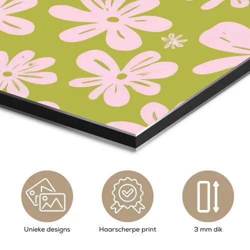 Bloemen - Roze - Getekend - Patroon aluminium wit klein -closeup_NL