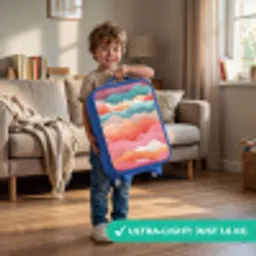 Abstracte golven Kinderkoffer - Blauw klein -sfeer2_EN