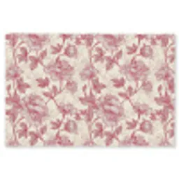 Pioenrozen - Modern -  Rood Vloerkleed Rechthoek klein 1091 -3d