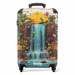 Waterval in graffiti stijl NBS - Handbagage koffer - Unisex middel -productfoto_recht