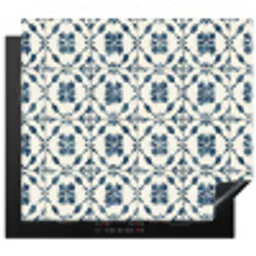 Grafisch - Tegel - Blauw Inductie beschermer vinyl 3mm middel 274 -3d