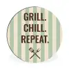 Quote - Strepen - Grill Wandcirkel aluminium klein -3d