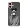 Vrouw - Koffie - Zwart - Wit Apple iPhone 16 klein -3d