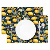 Citroenen - Bloemen - Bladeren - Blauw Placemat vinyl groot 368 -zzsfeer2_Kitchenyeah-website