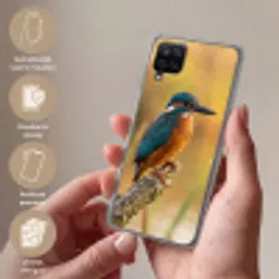 IJsvogel - Tak - Water - Kleurrijk - Levendig Telefoonhoesje Samsung Galaxy A12 klein -sfeer3_NL