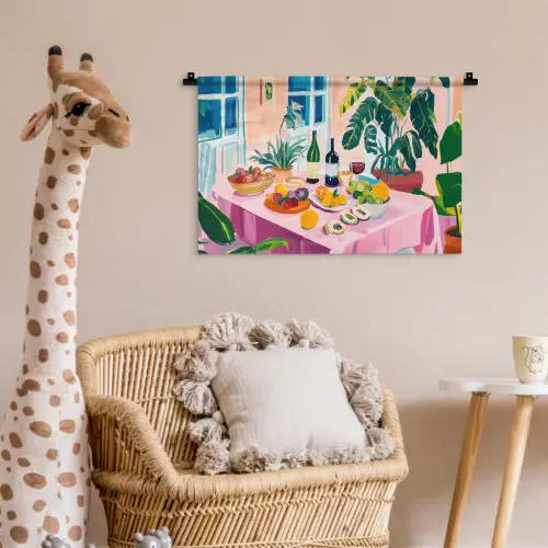 Tafel - Wijn - Fruit Wandkleed katoen klein -wsfeer5_kind