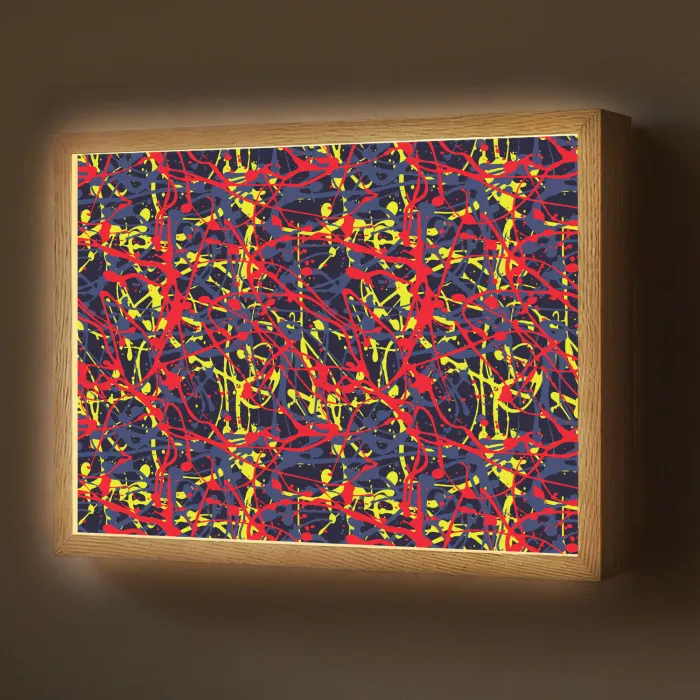 Waterverf - Rood - Geel Light Box met batterij (Wandlamp) middel 907 -z3d_website