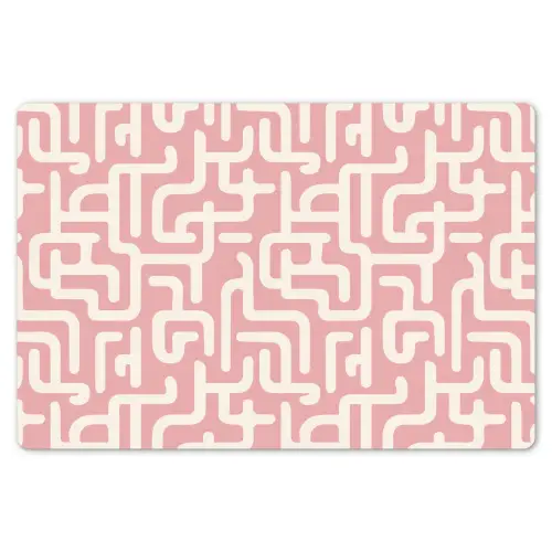 Doolhofpatroon - Roze - Wit - Abstract Placemat vinyl groot 368 -zzsfeer1_Kitchenyeah-website