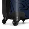 Donkerblauwe achtergrond met abstracte zwarte lijnen NBS - Handbagage koffer - Kinderen Unisex middel -wiel