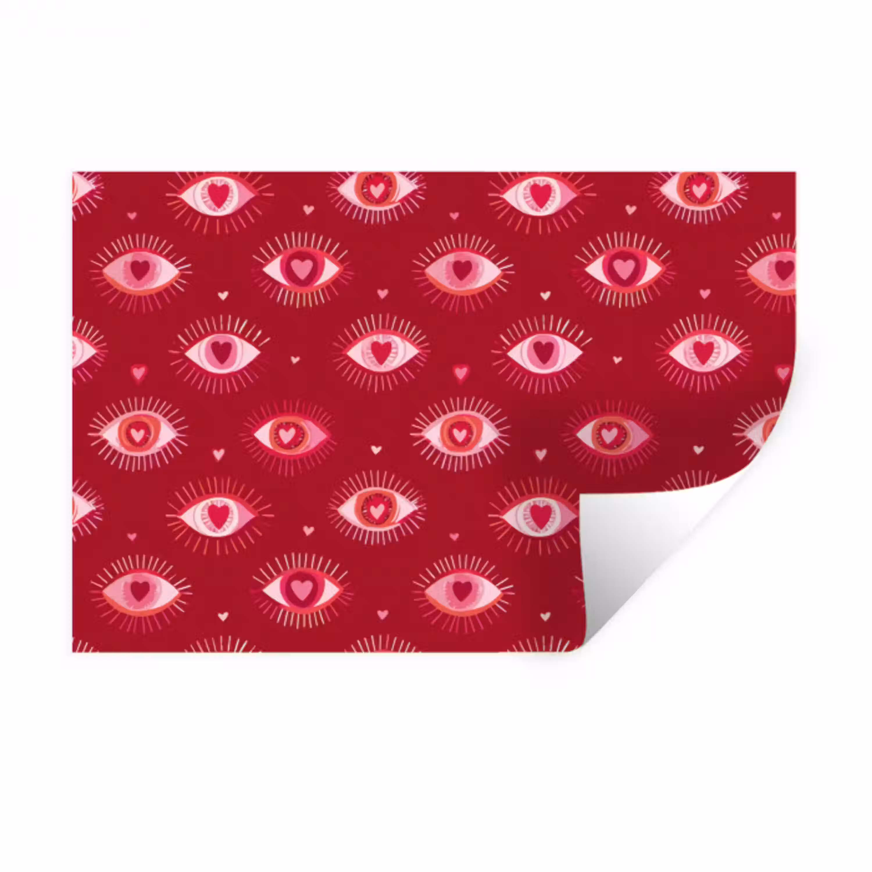 Ogen - Patroon - Roze - Donkerrood Muursticker klein 286 -3d