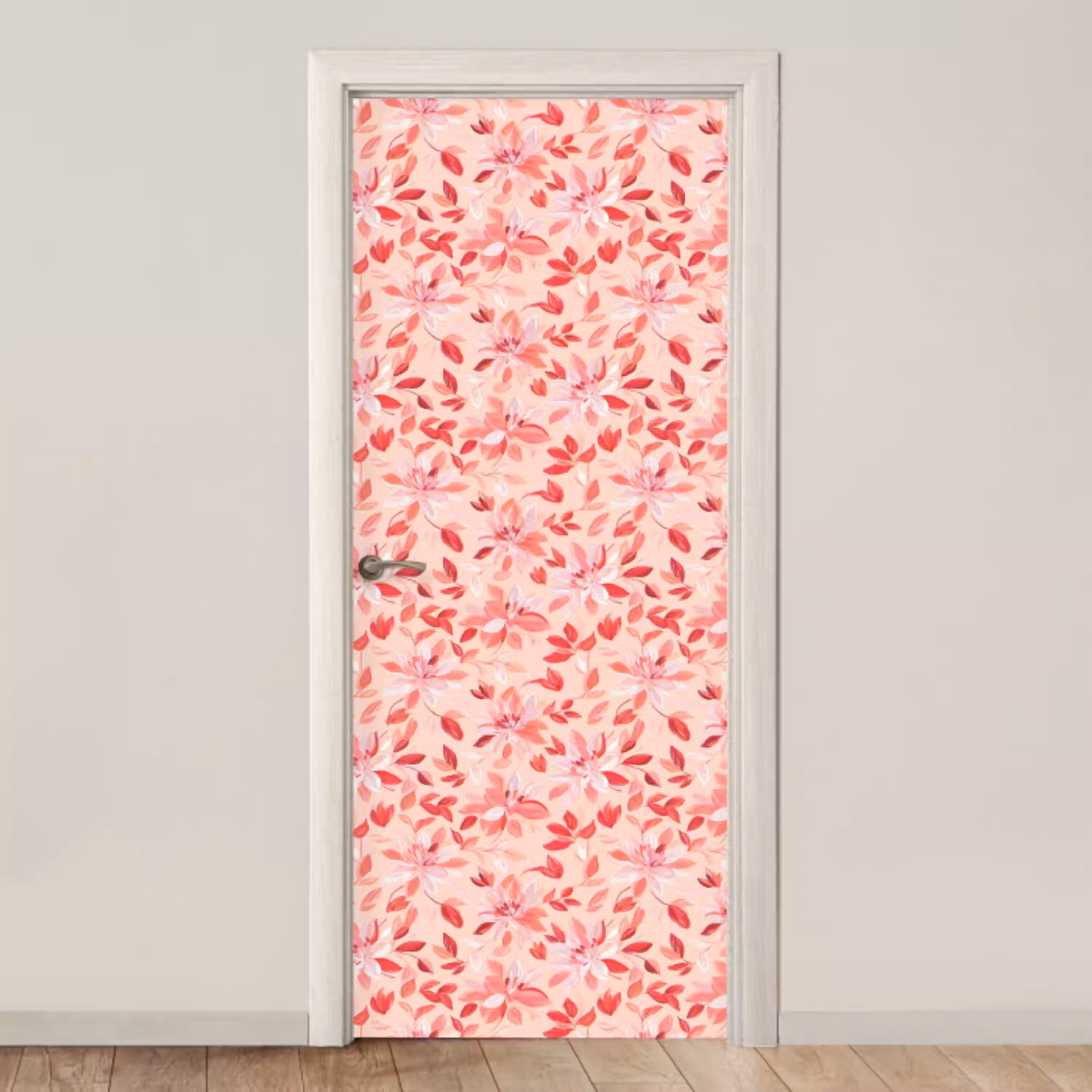 Botanisch - Bloemen - Rood deurposter klein 289 -3d_beige