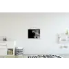 Dieren - Leeuw - Zwart - Wit - Portret textielposter latten blank klein -kinderkamer