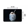 Kokosnoot - Eten - Delfts blauw - Drinken Placemat vinyl groot -specs