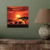 Savanne - Olifanten - Zonsondergang aluminium wit klein -sfeer2