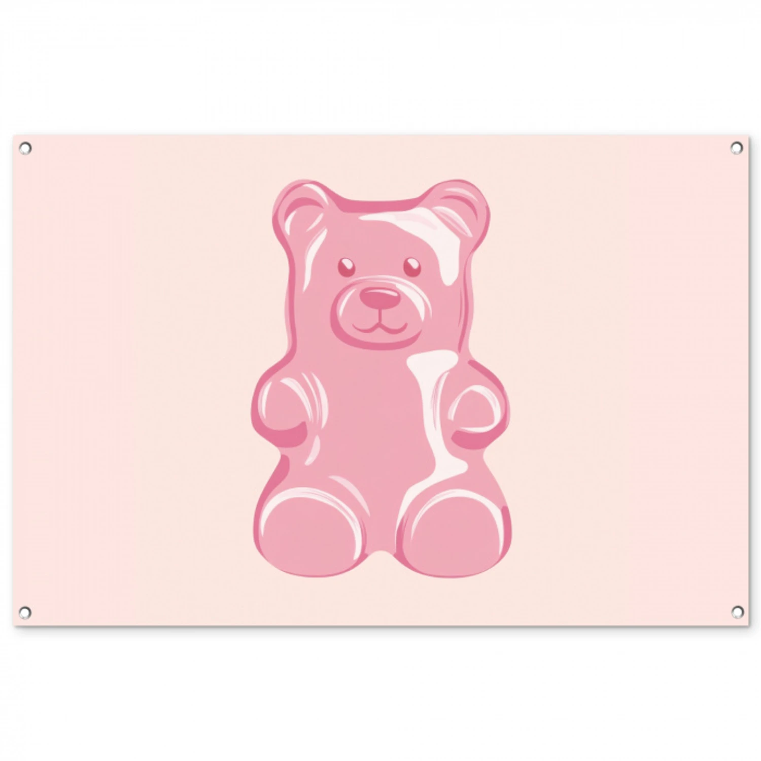 Beer - Roze - Snoep tuinposter los doek groot -3d
