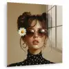 Vrouw - Beige - Bloem - Modern - Portret plexiglas 5mm klein -zzzproduct_nieuw