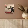 Street art - Man - Bloemen - Rood - Graffiti - Banksy plexiglas 5mm klein -sfeer5