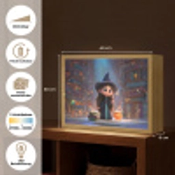 Tovenares - Magie - Toverstaf - Sterren Light Box met batterij (Wandlamp kind) middel -USP_websiteoverzichtDE